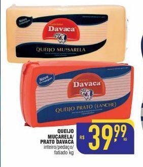 Mercantil Rodrigues Queijo muçarela/ prato davaca inteiro/pedaço/ fatiado kg oferta