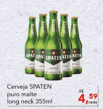 Cometa Supermercados Cerveja Spaten Puro Malte long neck 355ml oferta