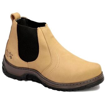 Botina adventure masculina couro cano curto conforto leve