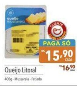 Supermercados Condor Queijo Litoral 400g oferta