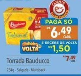 Supermercados Condor Torrada Bauducco 284g oferta