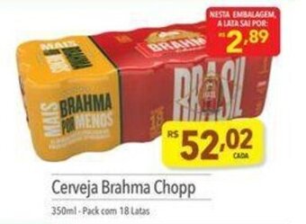 Supermercados Condor Cerveja Brahma Chopp 350ml pack com 18 latas oferta