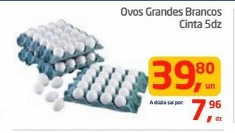 Tenda Atacado Ovos grandes brancos cinta 5dz oferta
