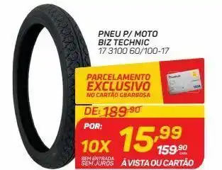 GBarbosa Pneu p/ moto biz technic 17 3100 60/100-17 oferta