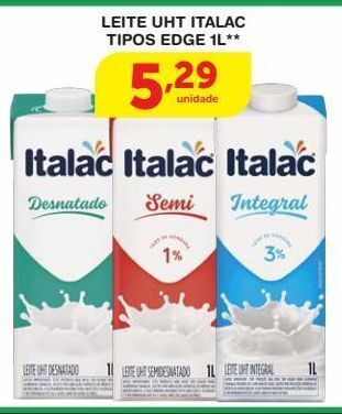 Roldão Leite uht italac tipos edge 1l** oferta