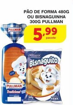 Roldão Pão de forma 480g ou bisnaguinha 300g pullman oferta