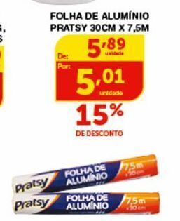 Roldão Folha de aluminio pratsy oferta