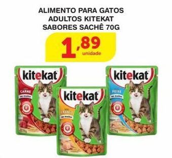 Alimento para gatos adultos kitekat sabores sachê 70g