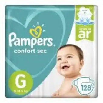 Angeloni Fralda descartável pampers confort sec g com 128 unidades oferta