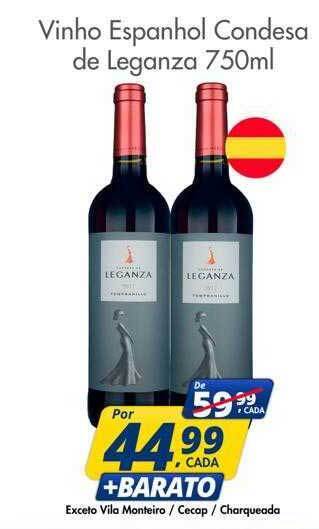 Delta Supermercados Vinho espanhol condesa de leganza oferta