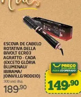 Cooper Escova de cabelo rotativa della bivolt ecro3 agratto oferta