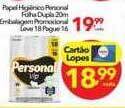 Lopes Supermercados Papel higiênico personal folha dupla 20m oferta