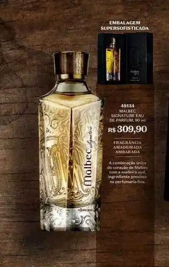O Boticário Malbec signature eau de parfum 900 ml oferta