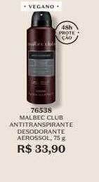 O Boticário Malbec club antitranspirante desodorante aerossol oferta