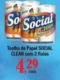 Supermercados Unidos Toalha de papel social clean com 2 rolos oferta