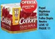Supermercados Unidos Papel higiênico cotton folha dupla neutro leve 12 pague 11 oferta