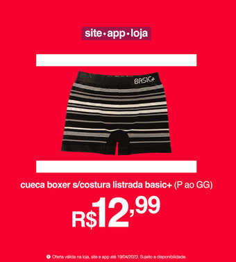 Cueca Boxer s/ Costura listrada basic+