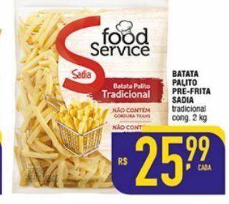 Mercantil Rodrigues Batata palito pré-frita sadia 2kg oferta