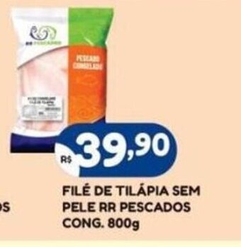 Filé de Tilápia sem Pele RR Pescados Cong. 800g