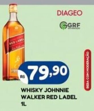 Bramil Supermercados Whisky Johnnie Walker Red Label 1L oferta