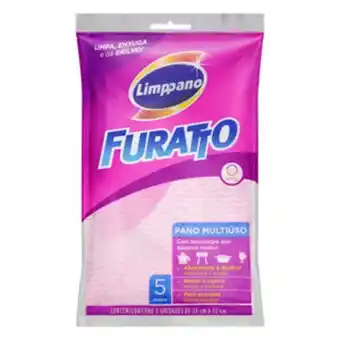 Arena Atacado Pano multiuso limppanno furatto rosa c/ 5 unid. oferta