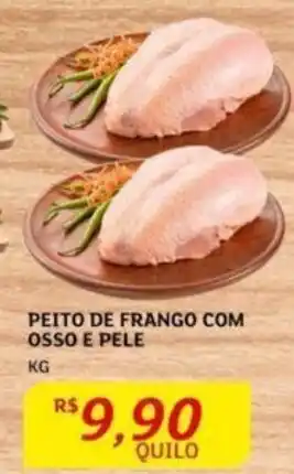Assaí Atacadista Peito de Frango com osso e Pelé 1kg oferta