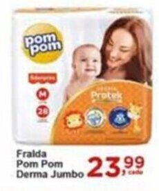 Rossi Supermercado Fralda Pom Pom Derma Jumbo oferta