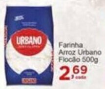 Rossi Supermercado Farinha Arroz Urbano Flocão 500g oferta