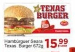 Rossi Supermercado Hambúrguer Seara Texas Burger 672g oferta