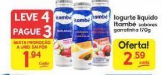 Supermercados Princesa Iogurte líquido itambé sabores garrafinha 170g oferta