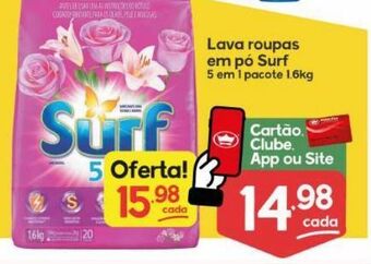 Supermercados Princesa Lava-roupas em pó surf 5 em 1 pacote1,6kg oferta