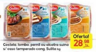 Costela, lombo, pernil ou alcatra suína s/osso temperado cong. sulita kg