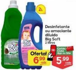 Supermercados Princesa Desinfetante ou amaciante diluido big soft 2l oferta