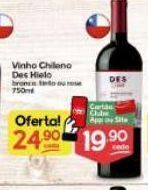 Supermercados Princesa Vinho chileno des hielo tinto, rose ou branco 750ml oferta