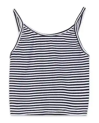 Top cropped listrado - preto