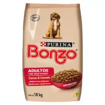 Arena Atacado Alimento para cães bonzo adultos carne e cereais 18kg oferta