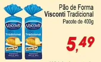 Villefort Atacadista Pão de Forma Visconti Tradicional Pacote de 400g oferta