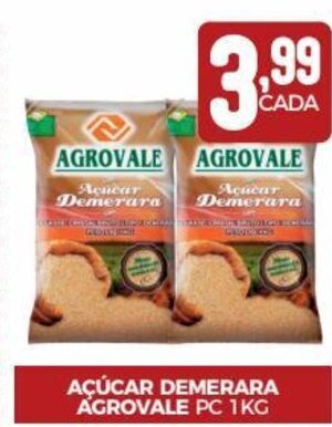 Fort Atacadista Açúcar Demerara Agrovale pc 1kg oferta