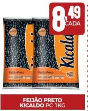 Fort Atacadista Feijão Preto Kicaldo pc 1kg oferta
