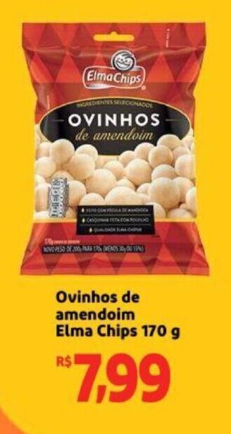 Extra Supermercado Ovinhos de amendoim Elma Chips 170g oferta