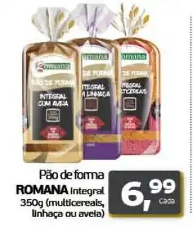 Pão de forma ROMANA integral 350g (multicereals, linhaça ou avela)