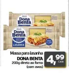 Cometa Supermercados Massa para lasanha DONA BENTA 200g oferta
