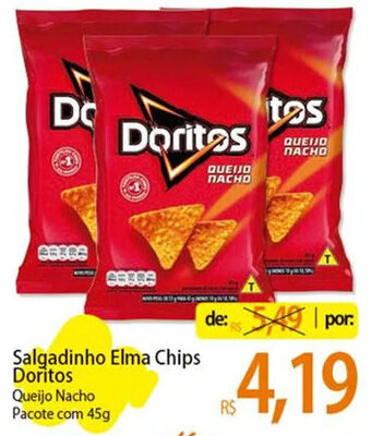 Atacadão Salgadinho Elma Chips Doritos Queijo Nacho Pacote com 45g oferta