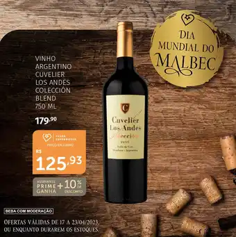 Super Nosso Vinho Argentino Cuvelier Los Andes Colección Blend 750ml oferta