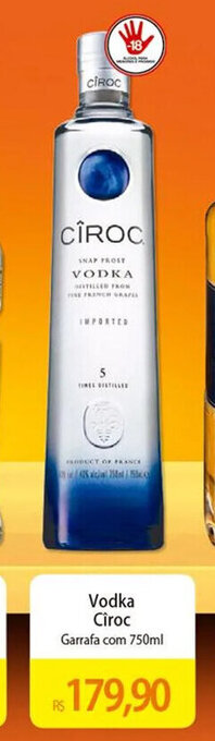 Atacadão Vodka Ciroc Garrafa com 750ml oferta