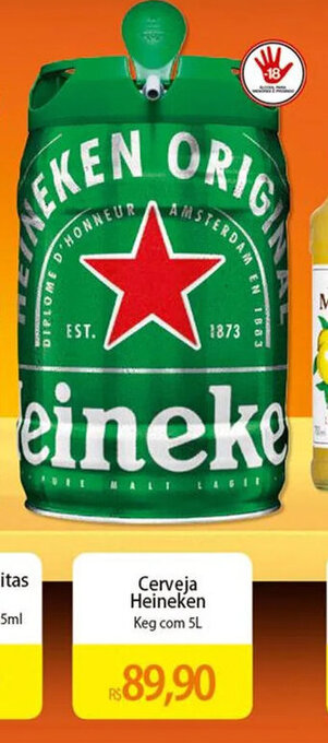 Atacadão Cerveja Heineken Keg com 5L oferta