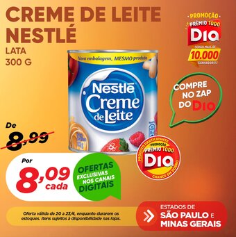 Dia Creme de Leite Nestlé lata 300g oferta