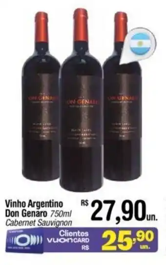Fort Atacadista Vinho Argentino Don Genaro 750ml Cabernet Sauvignon oferta