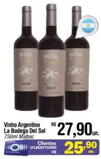Vinho Argentino La Bodega Del Sol 750ml Malbec