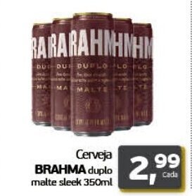 Cometa Supermercados Cerveja BRAHMA duplo malte sleek 350ml oferta